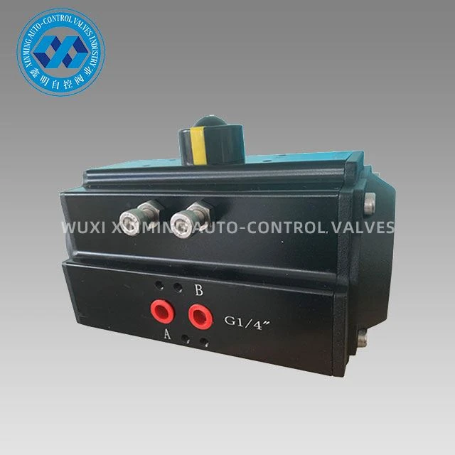 Rac Alwminiwm Du Llawn Ac Actuator Niwmatig Pinion