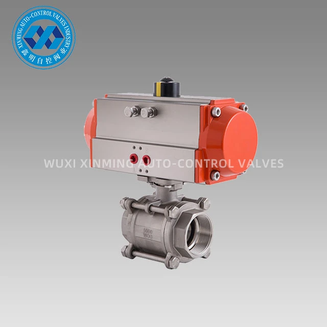 Falf Ball Edefyn 3PC Actuator Niwmatig
