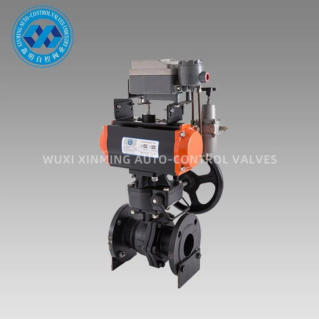Falf pêl fflans WCB Actuator Niwmatig