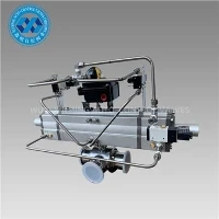 Falf Pêl 3 Ffordd Gyda Actuator Niwmatig
