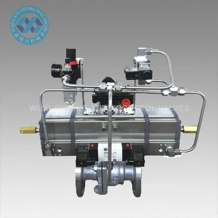 Falf Ball Actuator Rotari Niwmatig Tri Cham