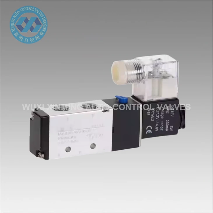 Falf solenoid niwmatig 5 ffordd 2- rheoli safle aer 12v 24v 220v