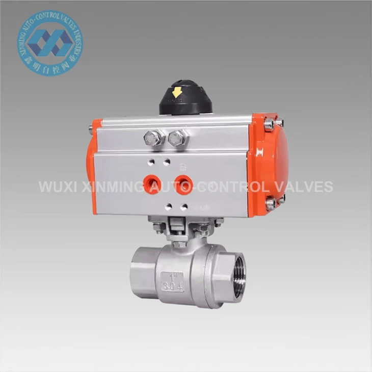 Falf bêl actio sengl a dwbl gydag actuator