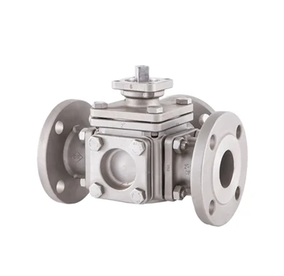 Falf Pêl 3 Ffordd Gyda Actuator Niwmatig Troi 180 Gradd