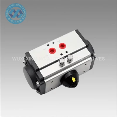 Actuator niwmatig actio dwbl alwminiwm ysgafn ar gyfer falfiau glöyn byw