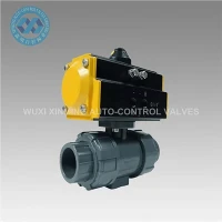 Falf bêl actuator niwmatig plastig actio dwbl