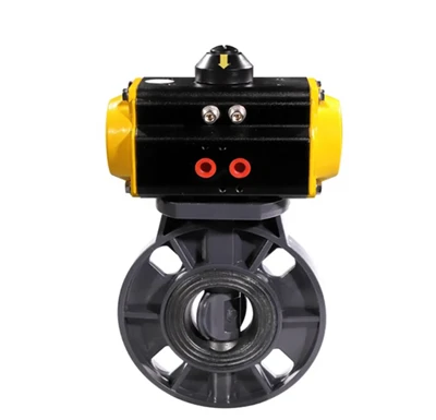 Falf Glöynnod Byw Fflange PVC Cyrraedd newydd gydag actuator niwmatig