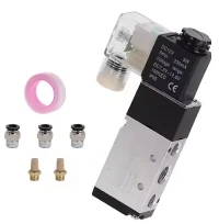 Falf solenoid niwmatig 5 ffordd 2- rheoli safle aer 12v 24v