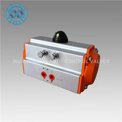 Chwarter Trowch Aer Actuator ar gyfer Falf Bêl/Glöynnod Byw Actuator Rotari Niwmatig Actio Dwbl