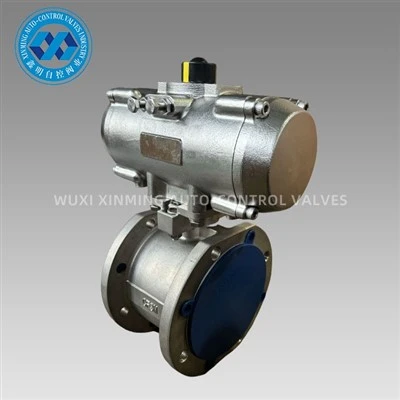 Falf pêl flanged niwmatig actio sengl