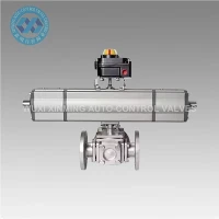 Actuator niwmatig tri safle ar gyfer rheoleiddio llif manwl gywir