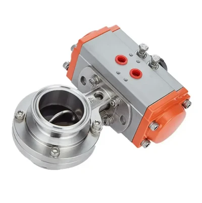 Falf glöyn byw niwmatig actuator gradd hylan wafer