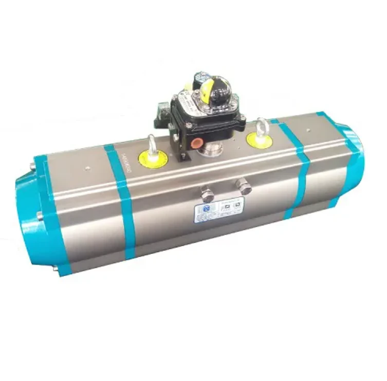 Tri clamp tair ffordd falf bêl actuator niwmatig tri cham